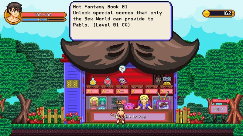 Pixel-adventure quest conversation near a village — Boyfriend's Rescue screenshot.