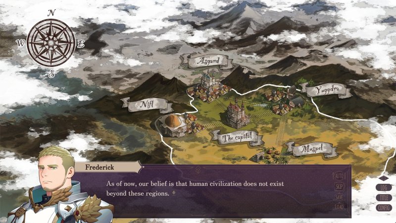 Hand-drawn map of a fantasy settlement in the roleplaying visual novel — Norn's Dine screenshot.